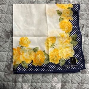 AUTHENTIC Vintage Yves Saint Laurent Yellow Floral Neck tie Scarf